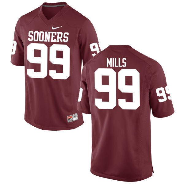 Men Oklahoma Sooners #99 Nick Mills College Football Jerseys Game-Crimson